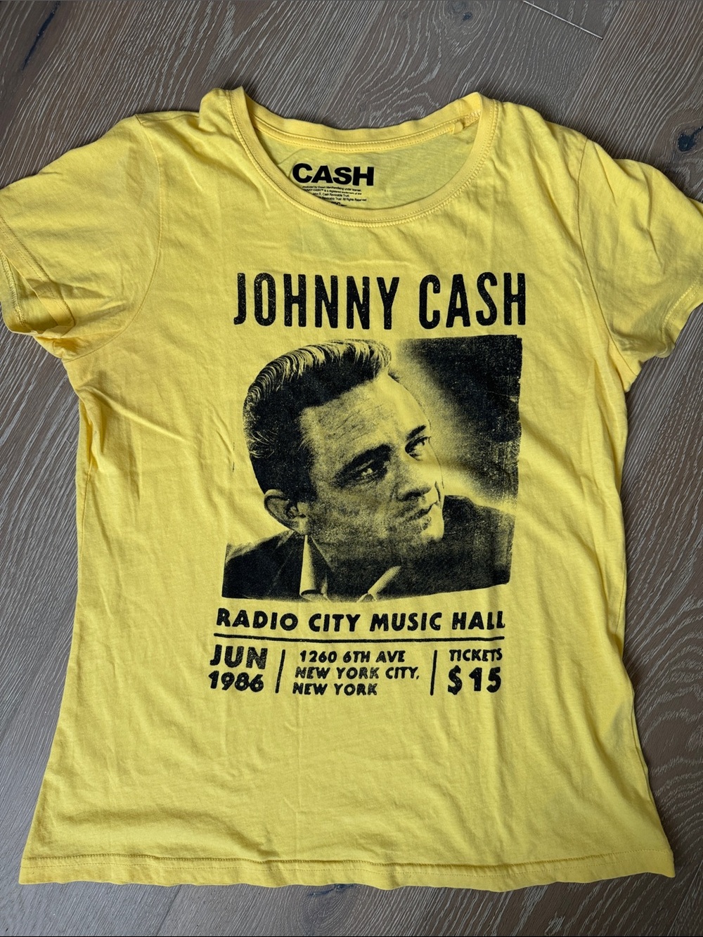 Ash Yellow Johnny Cash Graphic Tee